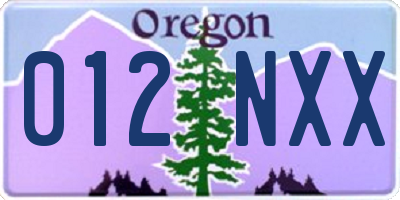 OR license plate 012NXX