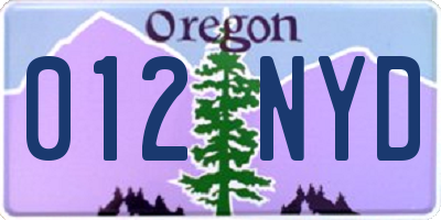 OR license plate 012NYD