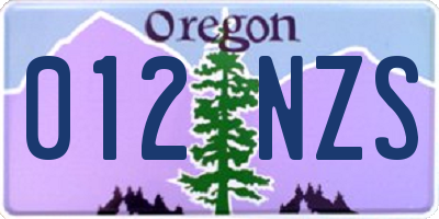 OR license plate 012NZS