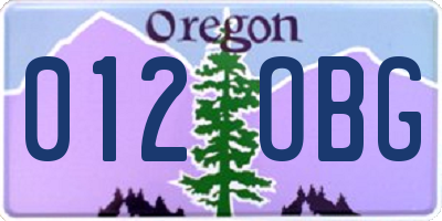 OR license plate 012OBG