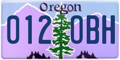 OR license plate 012OBH