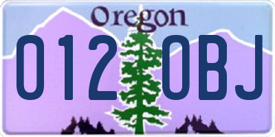 OR license plate 012OBJ