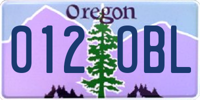 OR license plate 012OBL