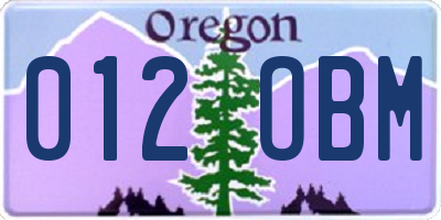 OR license plate 012OBM