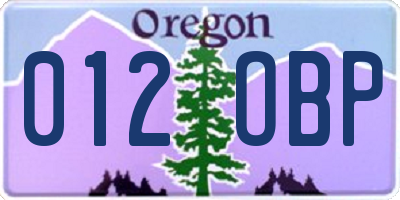 OR license plate 012OBP