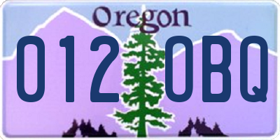 OR license plate 012OBQ