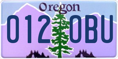 OR license plate 012OBU