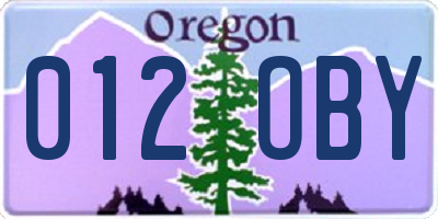 OR license plate 012OBY