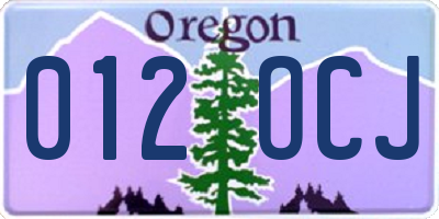 OR license plate 012OCJ