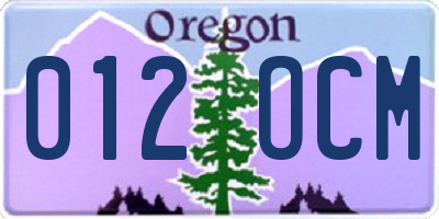 OR license plate 012OCM