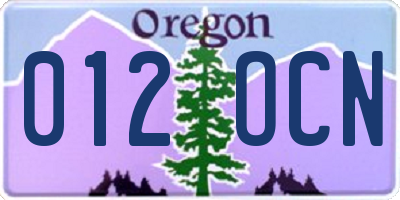 OR license plate 012OCN