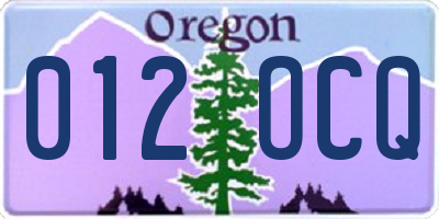 OR license plate 012OCQ