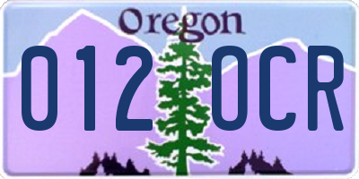 OR license plate 012OCR