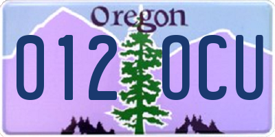 OR license plate 012OCU
