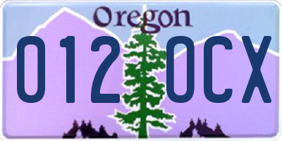 OR license plate 012OCX
