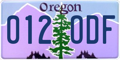 OR license plate 012ODF