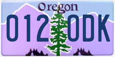 OR license plate 012ODK