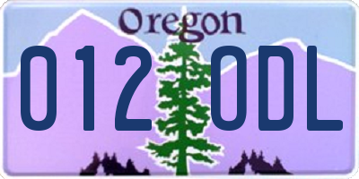 OR license plate 012ODL