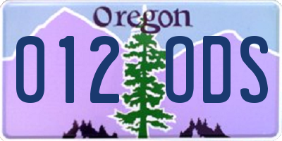 OR license plate 012ODS