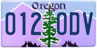 OR license plate 012ODV