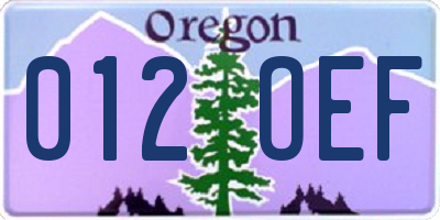 OR license plate 012OEF