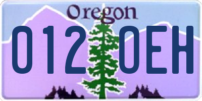 OR license plate 012OEH