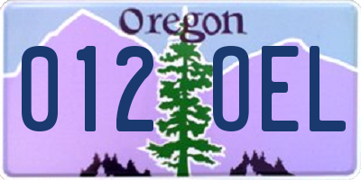 OR license plate 012OEL