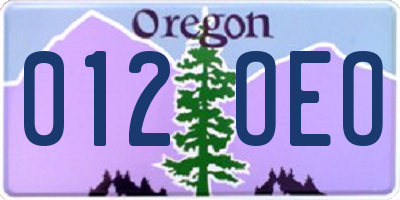 OR license plate 012OEO