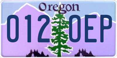 OR license plate 012OEP