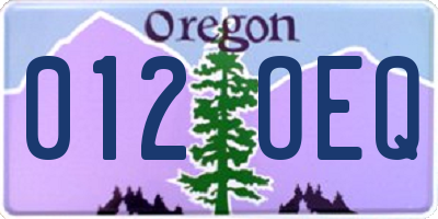 OR license plate 012OEQ