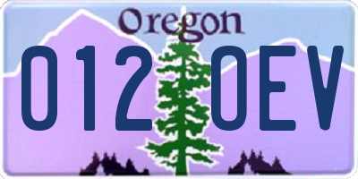 OR license plate 012OEV