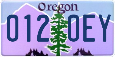 OR license plate 012OEY