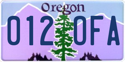 OR license plate 012OFA