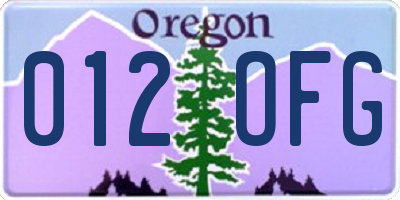 OR license plate 012OFG