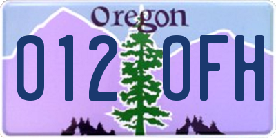 OR license plate 012OFH