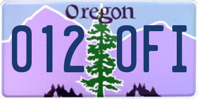 OR license plate 012OFI