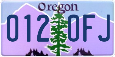 OR license plate 012OFJ