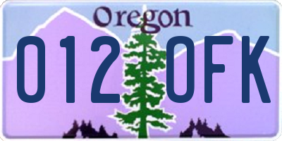 OR license plate 012OFK