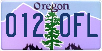 OR license plate 012OFL