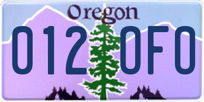 OR license plate 012OFO