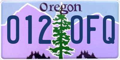 OR license plate 012OFQ