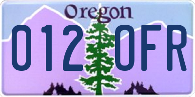 OR license plate 012OFR