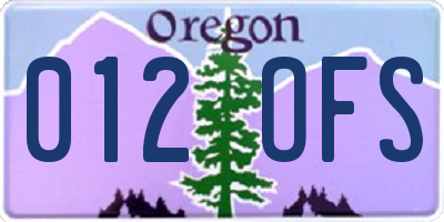 OR license plate 012OFS