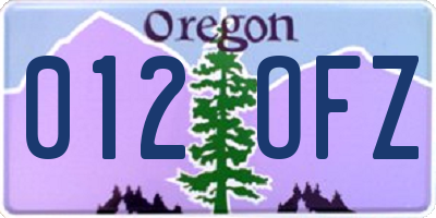 OR license plate 012OFZ