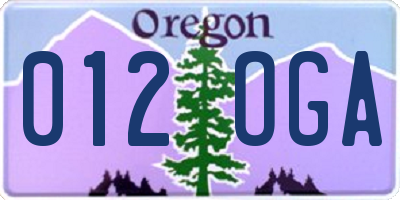 OR license plate 012OGA