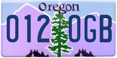 OR license plate 012OGB