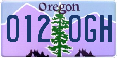 OR license plate 012OGH