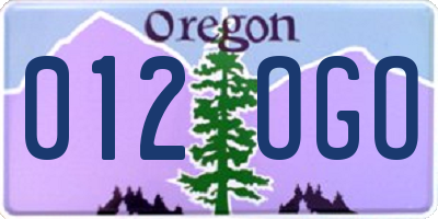 OR license plate 012OGO