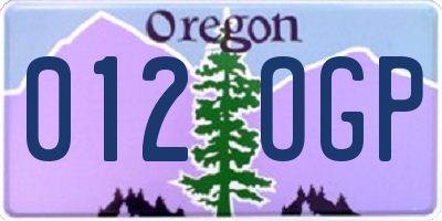OR license plate 012OGP