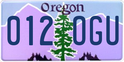 OR license plate 012OGU